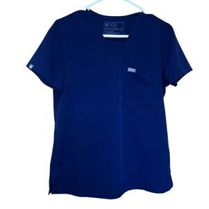 Figs V-neck Navy Blue Short Sleeve Scrub Top XS Womens Healthcare #778